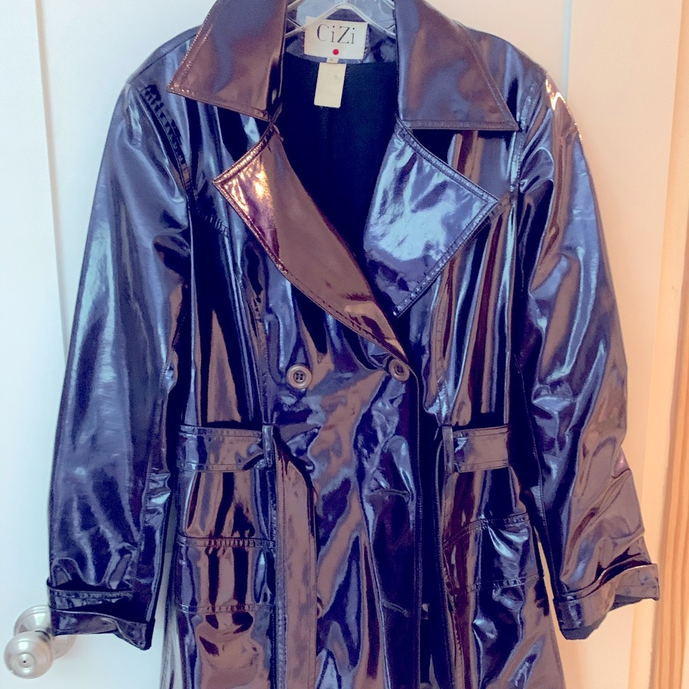 Purple rain jacket with scarf